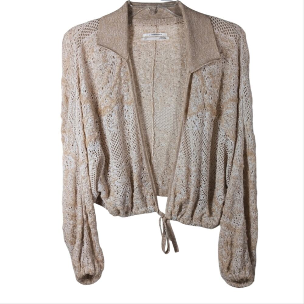 Anthro By Anthropologie Knit Cropped Cardigan Cream size XS/S